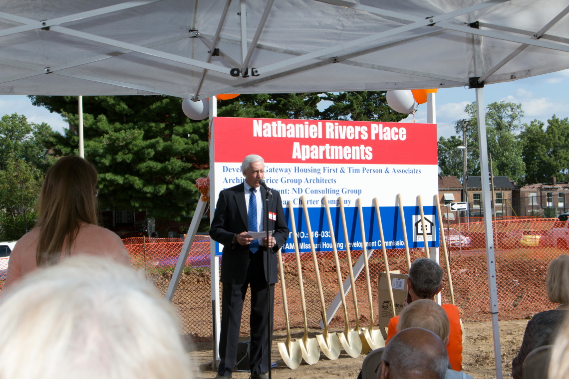 Photo from the Nathaniel Rivers Place Apartments groundbreaking ceremony on September 7, 2017.