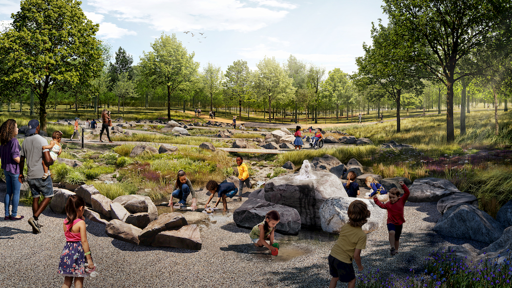 Experiential Nature Playscape Rendering with Children at Play