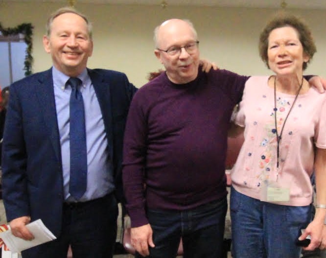 Pictured from left:  Stephen Conway, Administrative Judge Newton McCoy and Nancy Nenninger