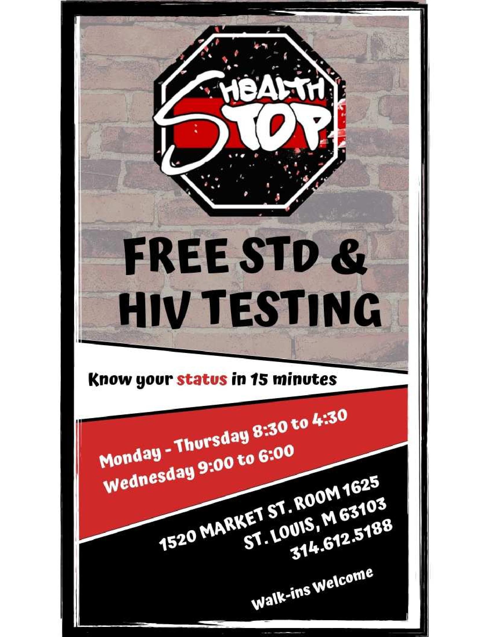 sexual health testing site flyer