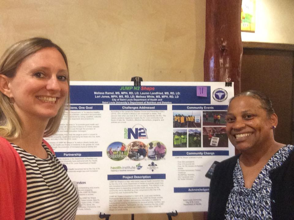 Lori Jones and Lauren Landfried at Poster Session during MOPHA conference