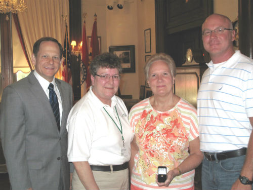 Mayor Slay, Sandy Mantia, Sue Mantia and Gus Mantia July 19, 2013.