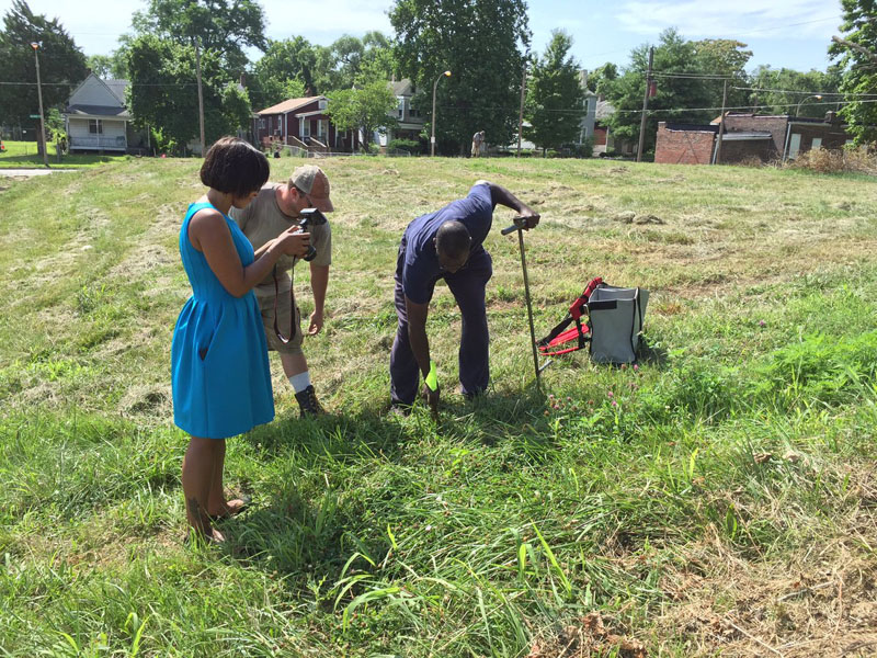 Planting hybrid poplars that will be harvested by Fresh Coast Capital in about 7 years.
