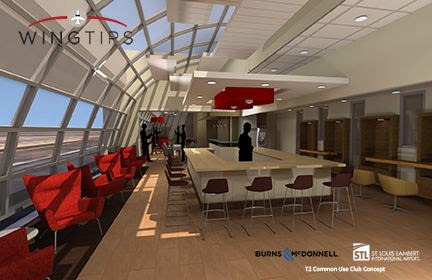 Rendering of proposed Wingtips in Terminal 2 (courtesy of Airport Terminal Services and Burns & McDonnell)