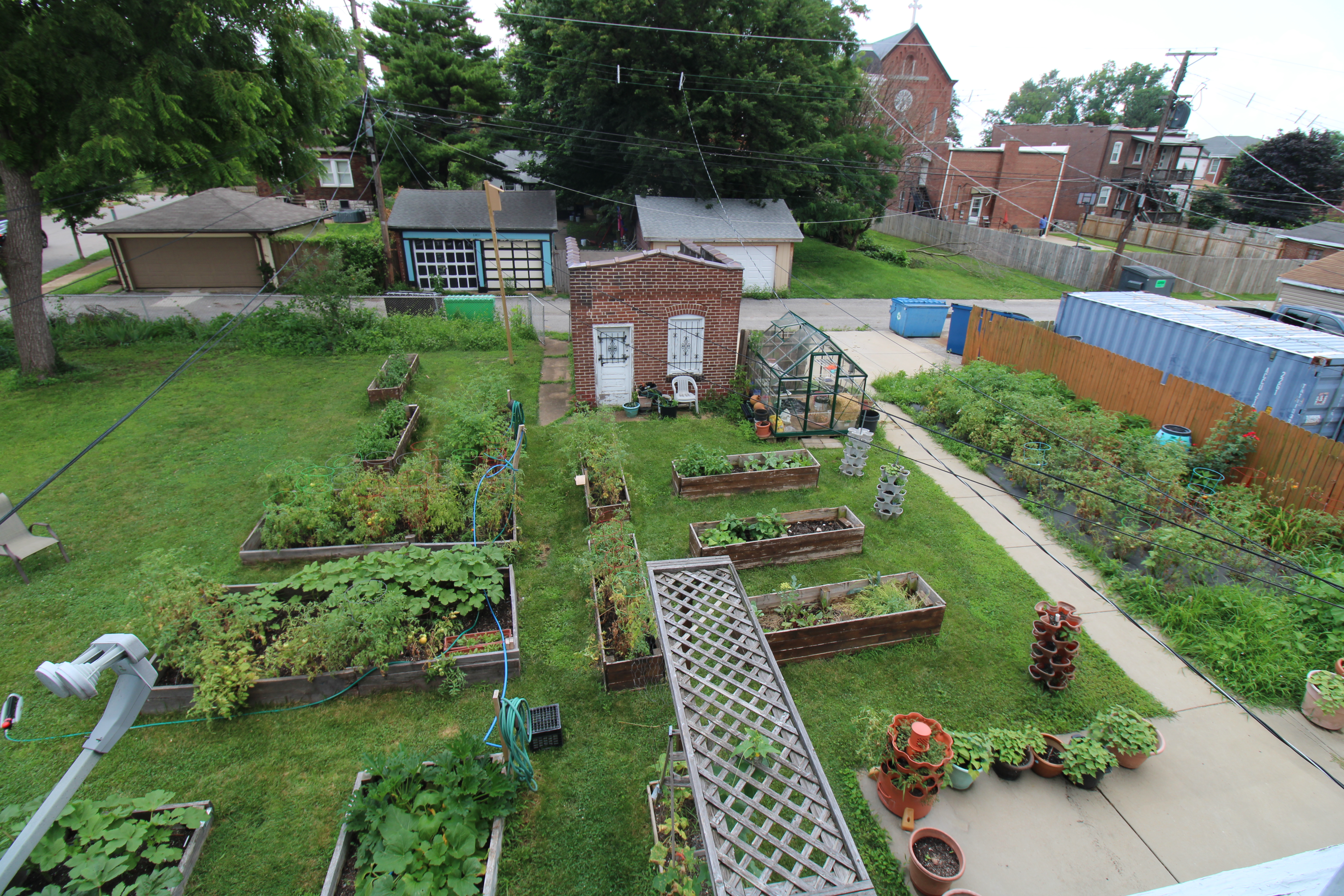 Aerial view of garden