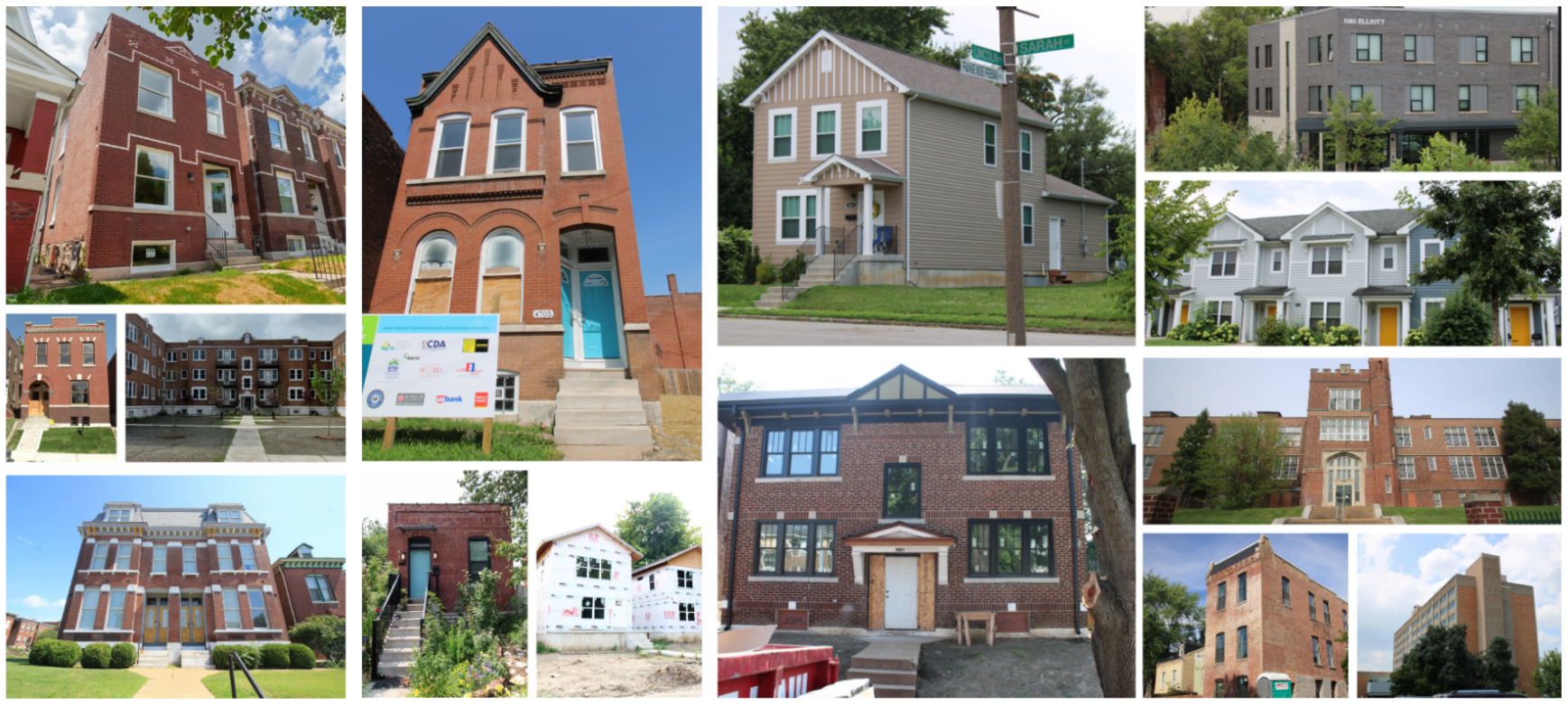 CDA funded houses and apartment buildings tiles 