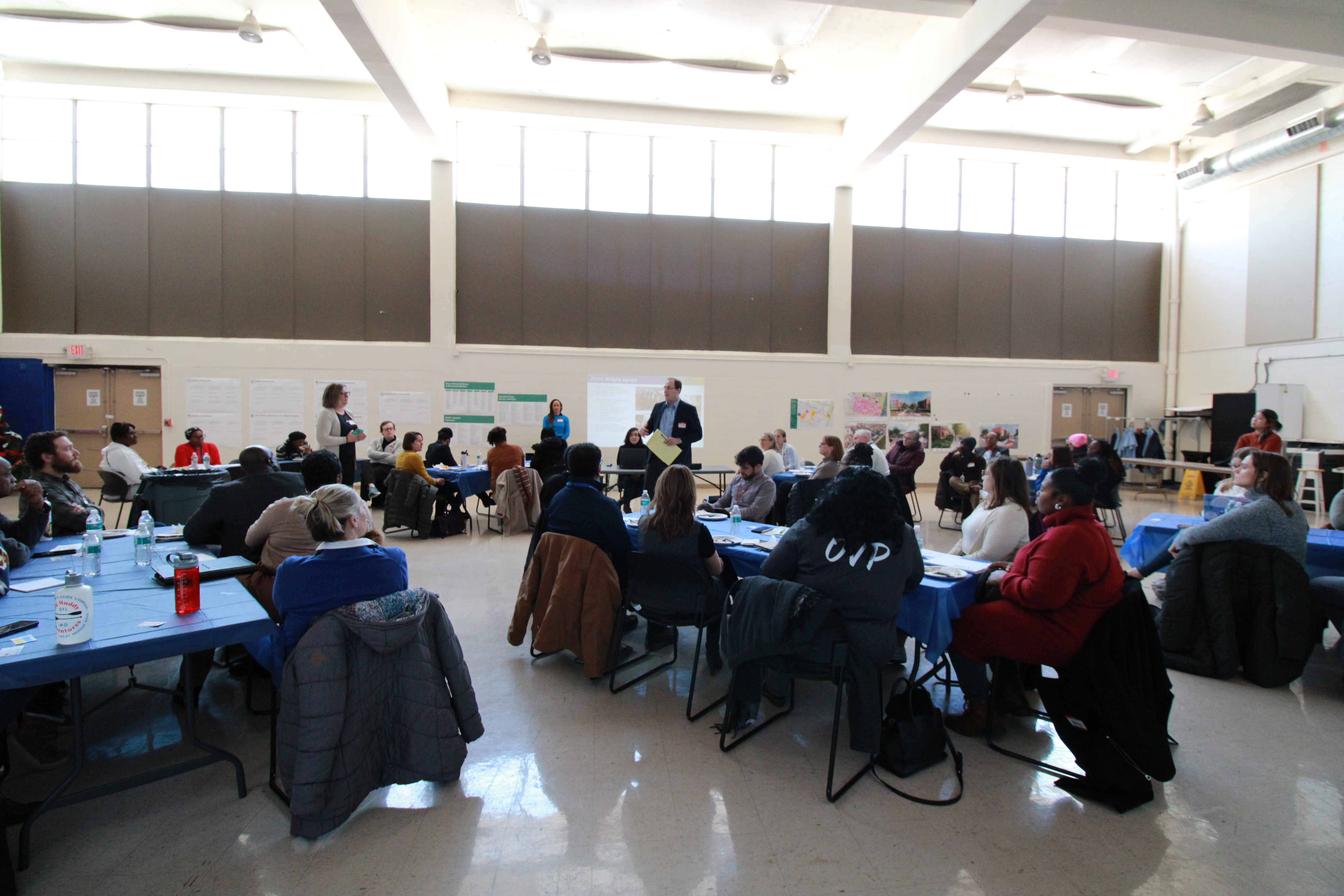 Nahuel Fefer, CDA Executive Director, speaks at the Clinton Peabody residents council on February 202, 2025.