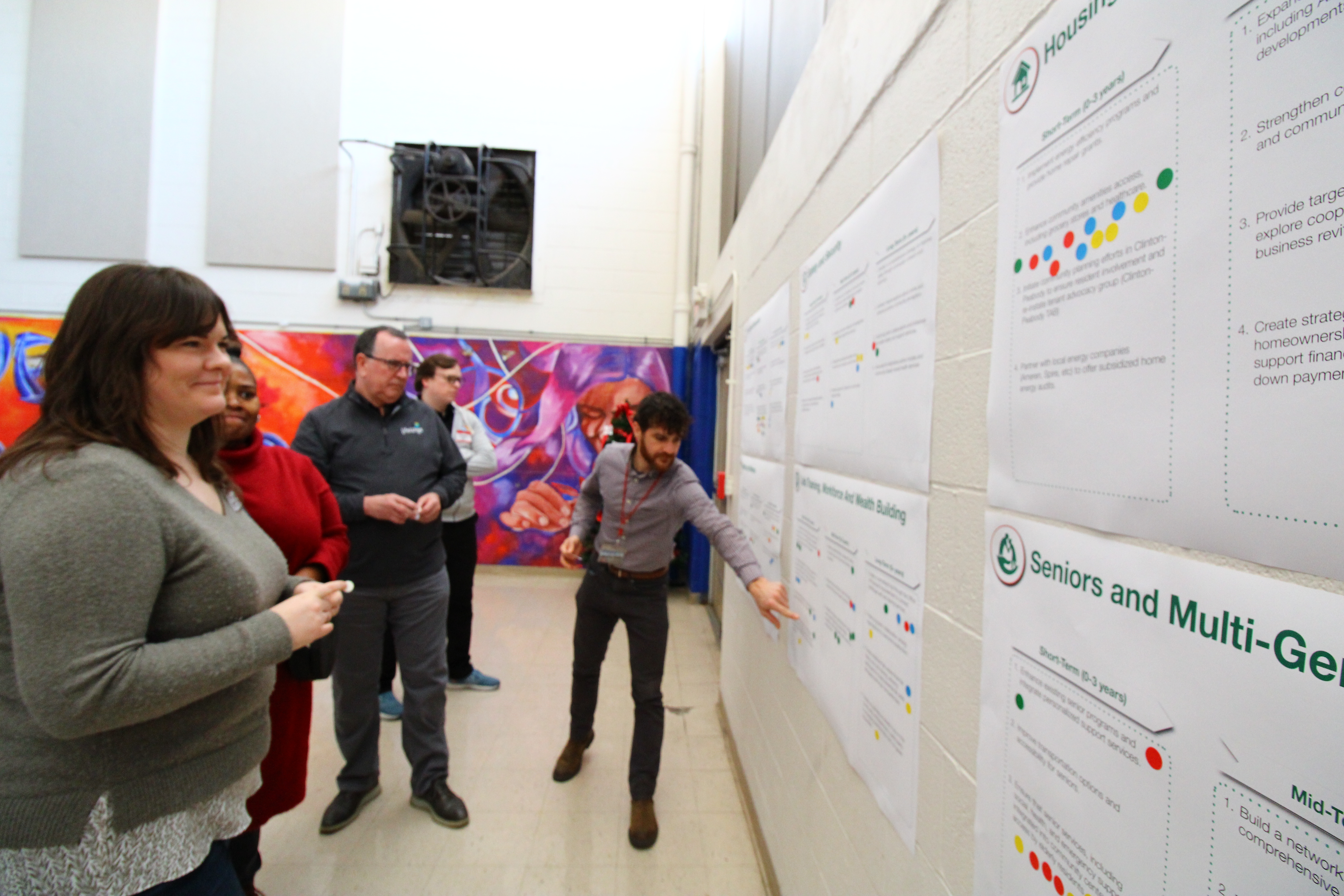 CDA staff participate in a planning session at the Clinton Peabody residents council on February 20, 2025