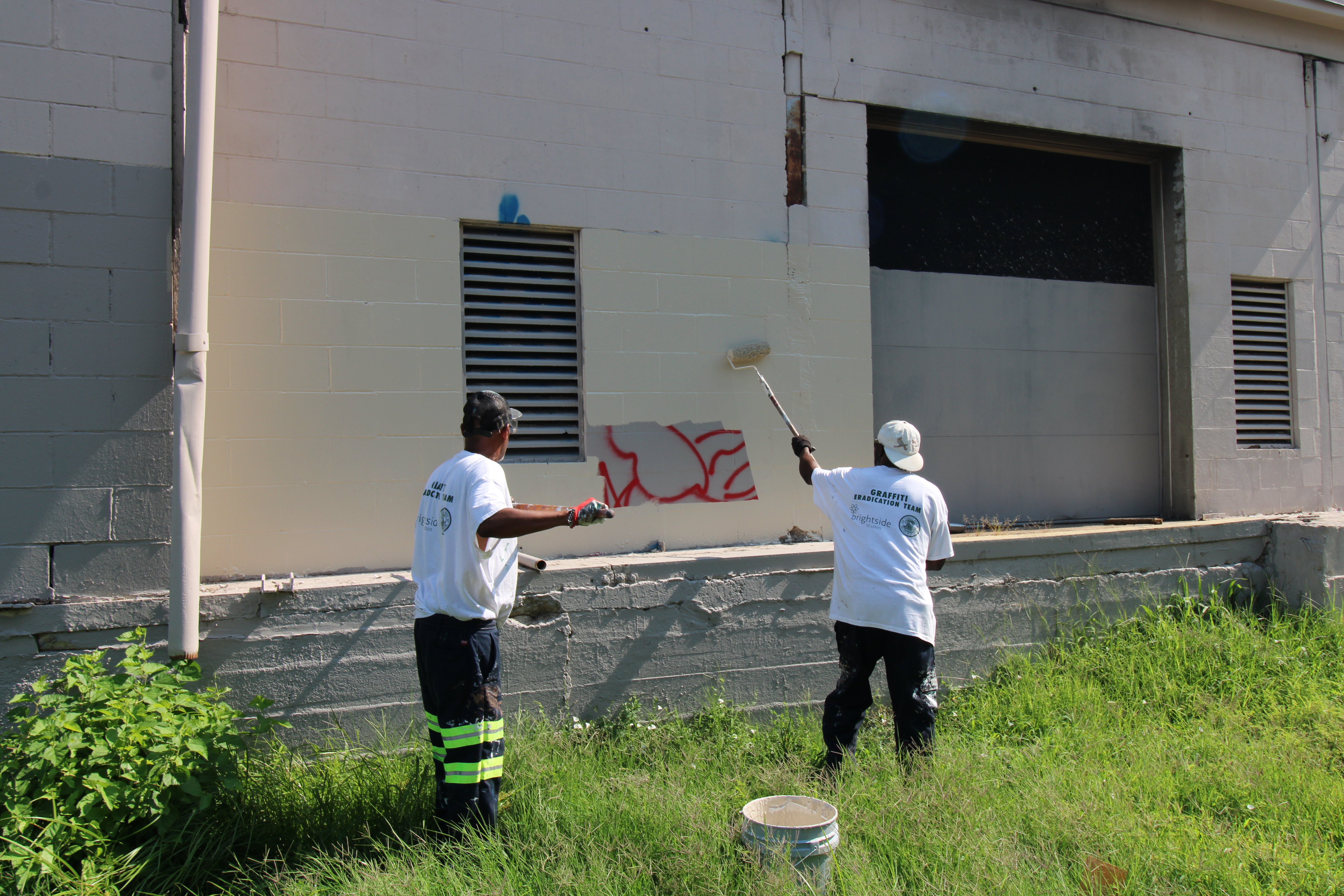 Brightside 1 graffiti removal workers