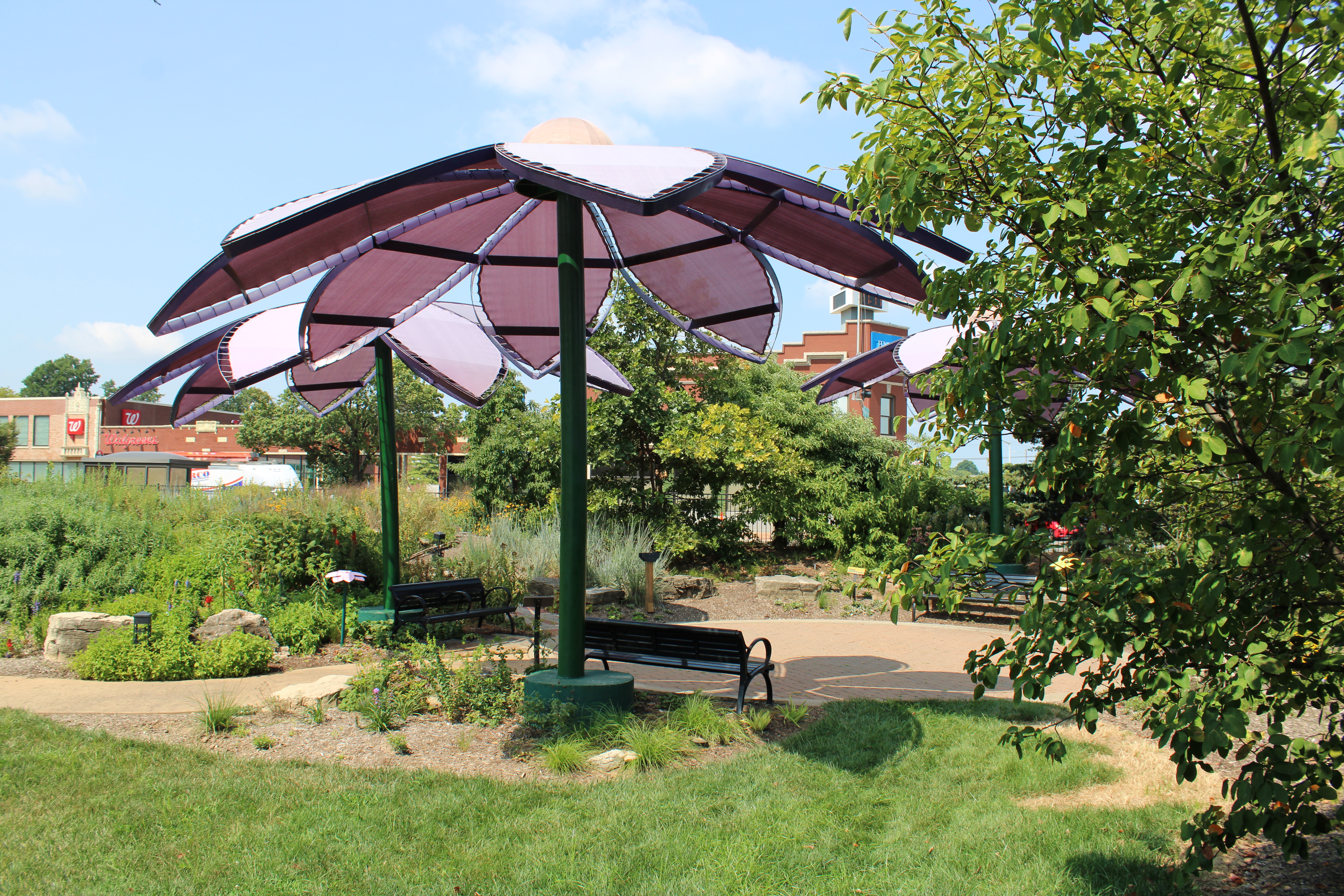 Photo of the Demonstration Garden, located at Brightside’s main office.