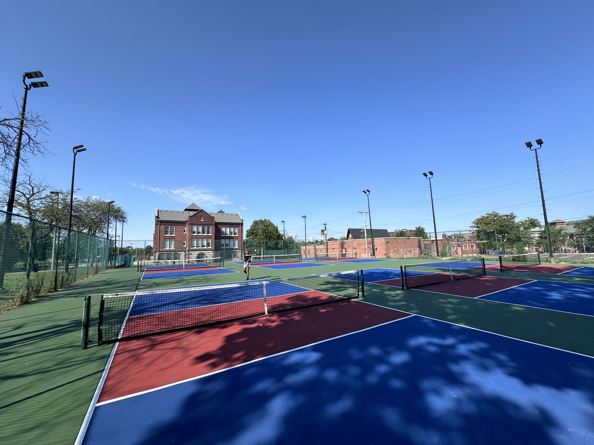 Columbus Square Park's new pickleball court.