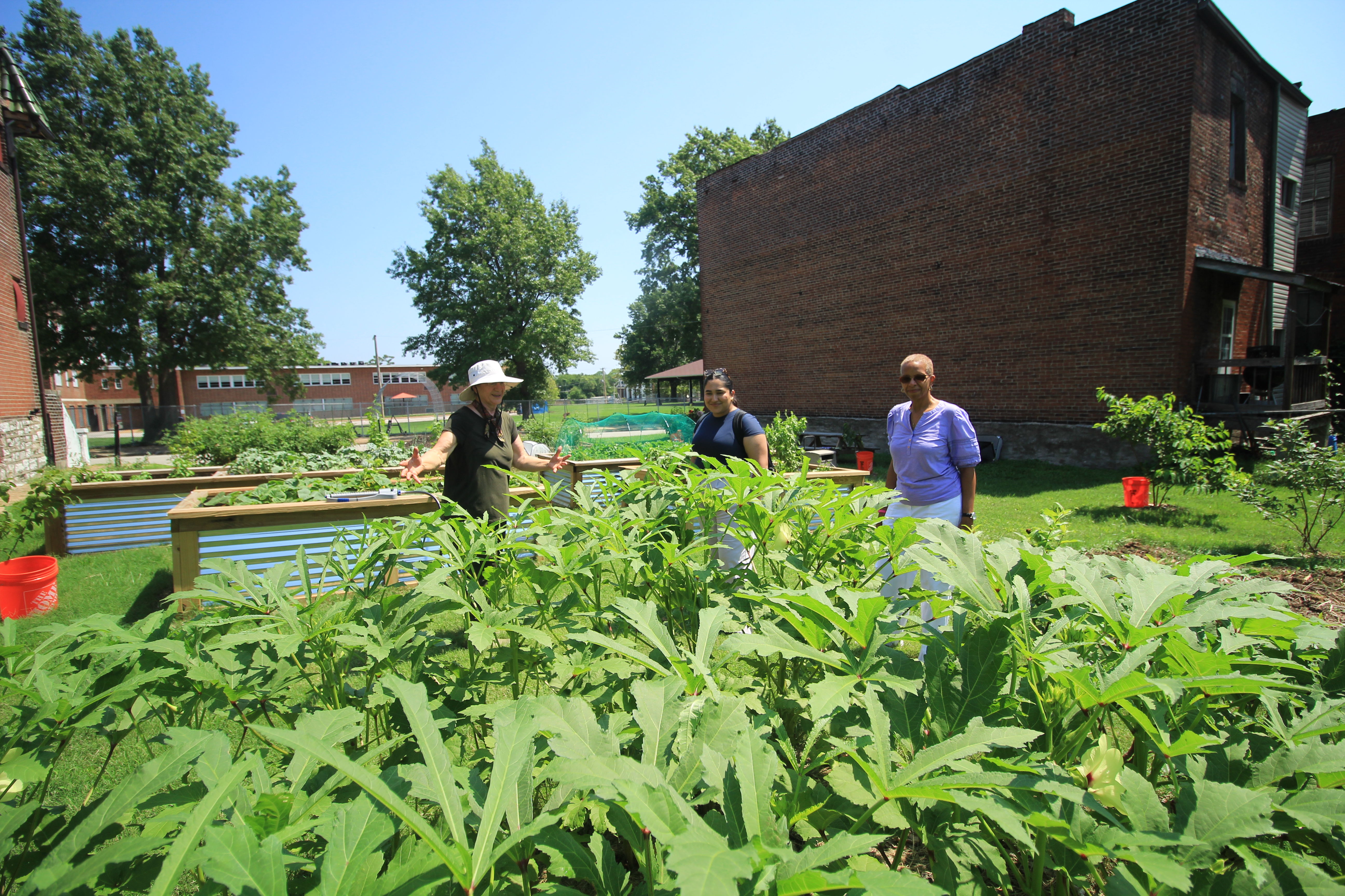 CDA staff visit Hope in the Ville's community garden that will feed neighborhood residents. 