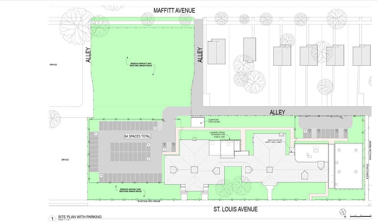 Simmons Mark site plan of old school