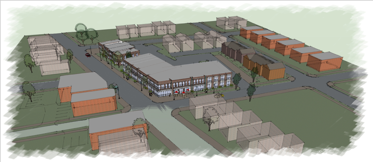 Image of rendering of Virginia Plaza.