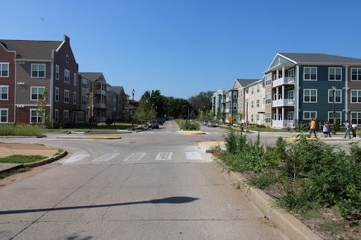Phase 2b finished apartments from street view.