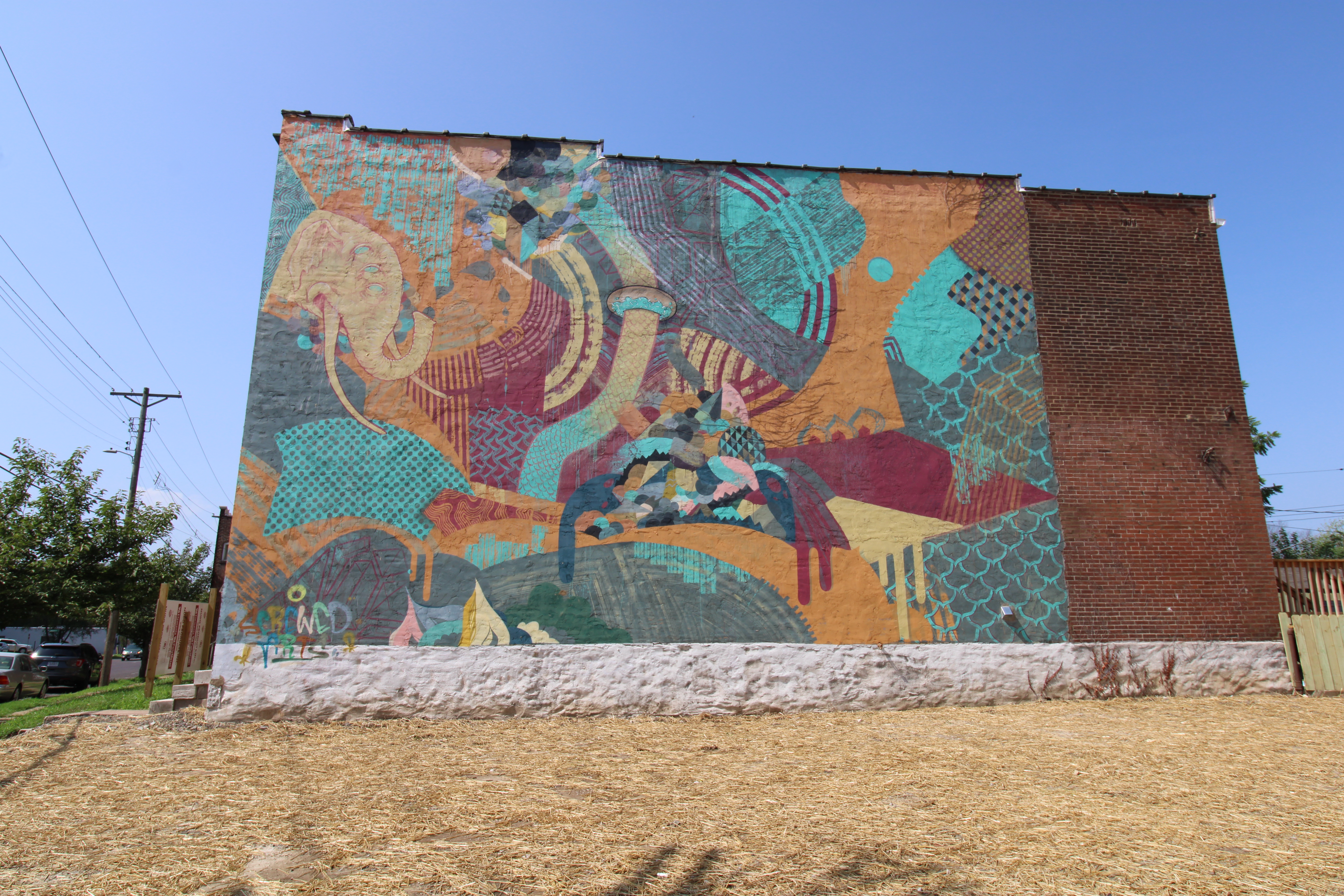 Side view of mural on SJHI’s Virginia Avenue project.