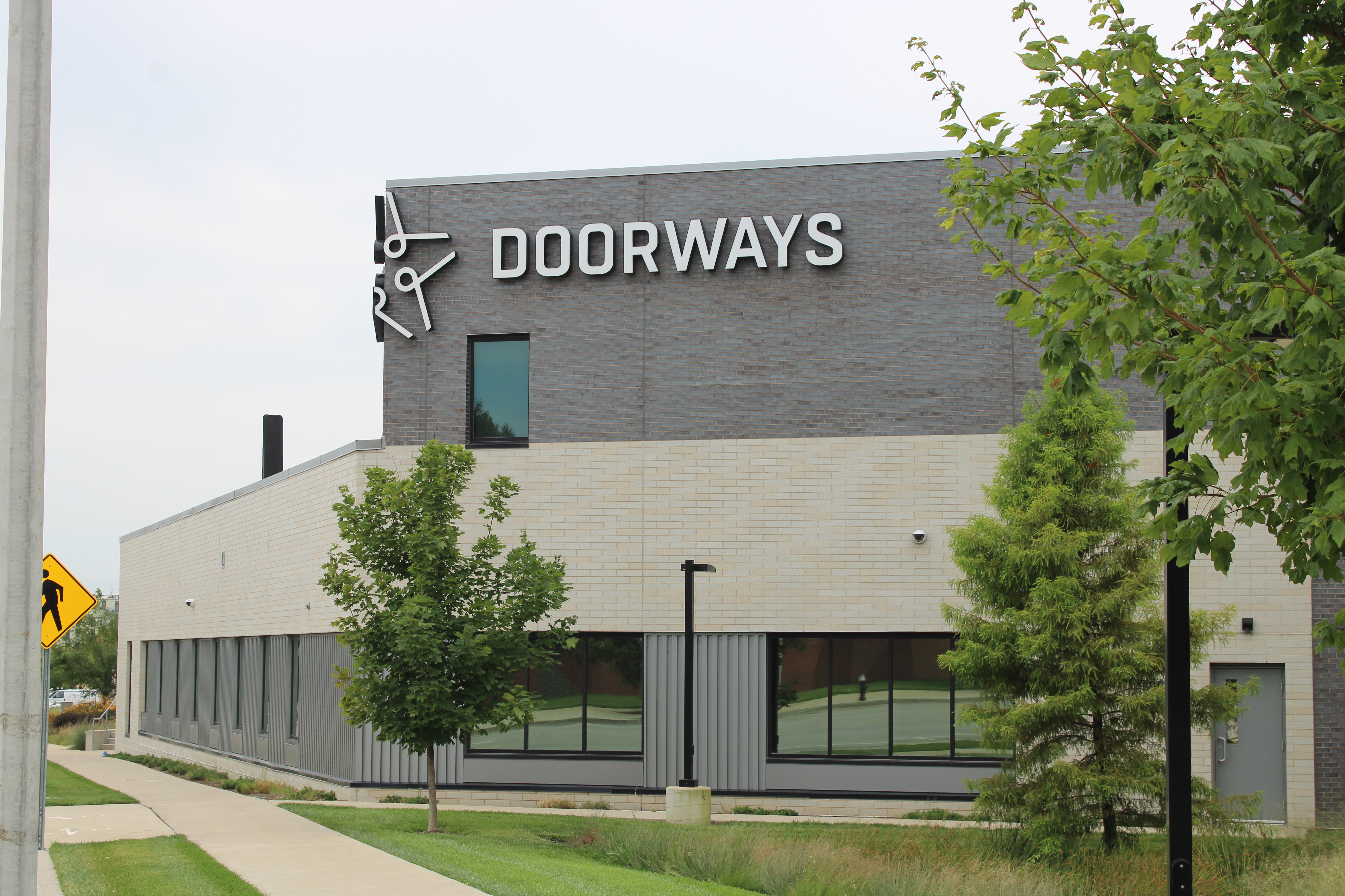 Exterior of newly finished building on Jefferson Avenue.