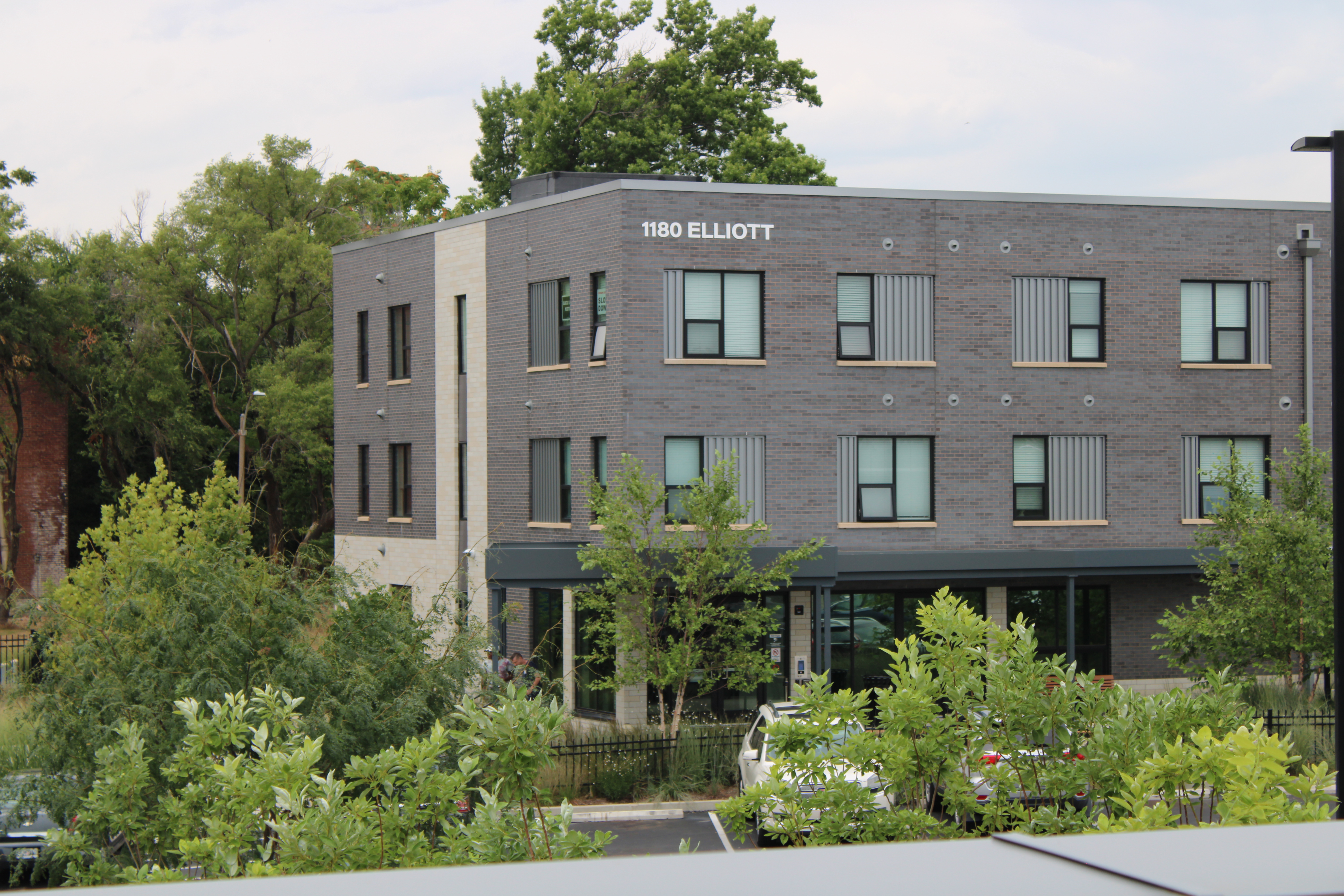 Exterior of Elliot Building which is home to permanent housing