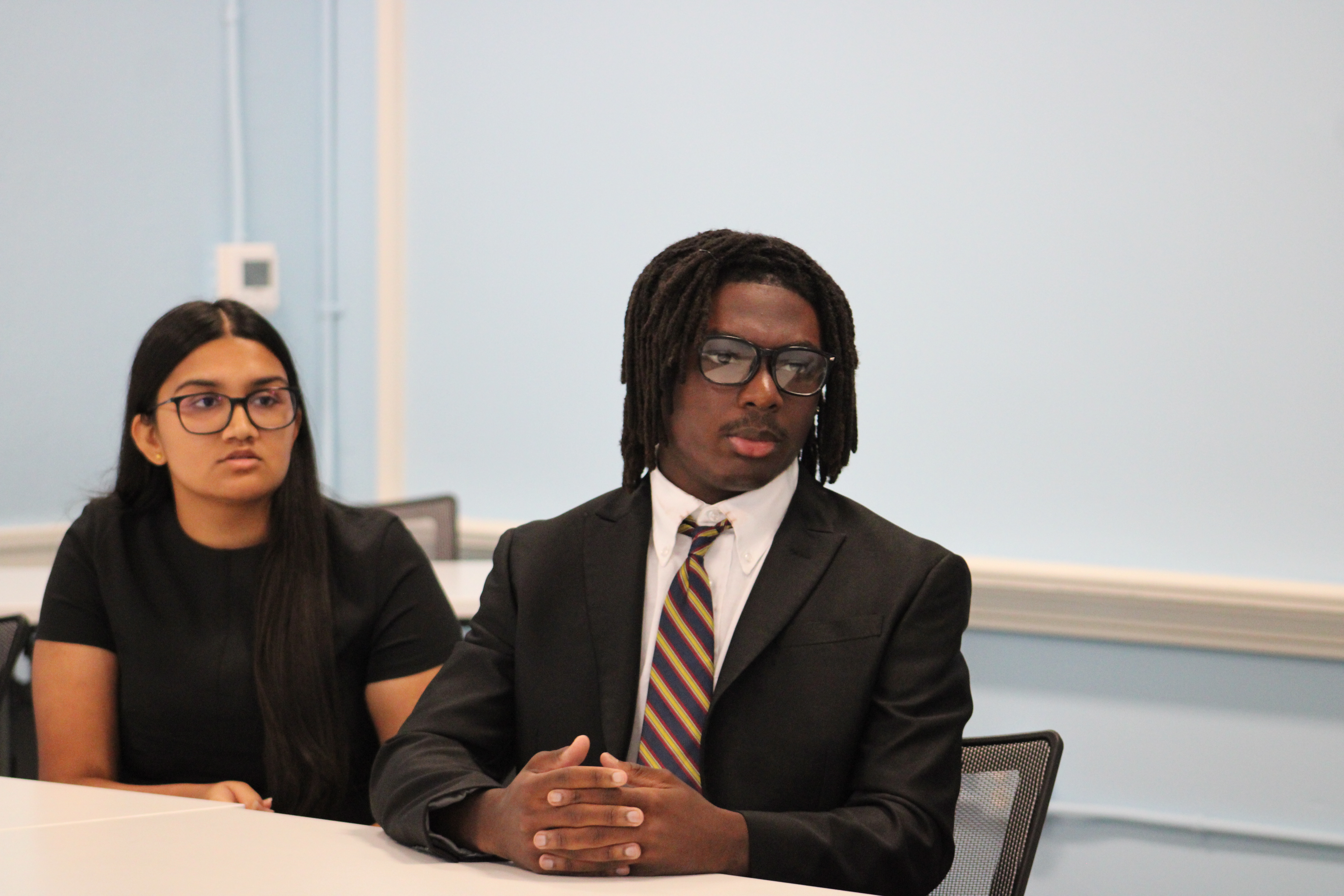 Students discussing their program