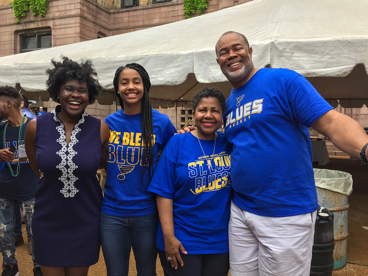 Photo from the June 15, 2019 St. Louis Blues NHL Stanley Cup victory parade.