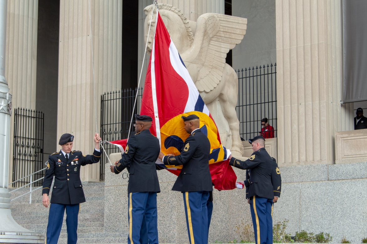 Photo from the November 3, 2018 Soldiers' Memorial Rededication, City of St. Louis.