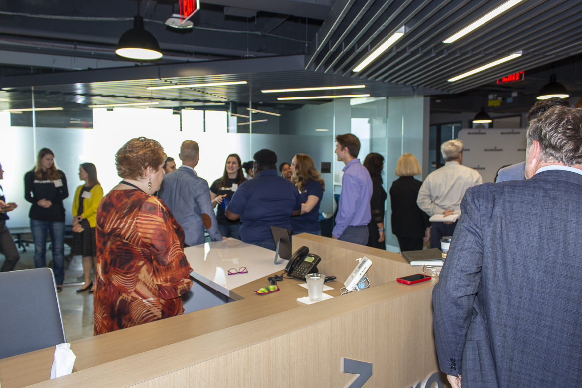 Photo from the June 3, 2019 opening of the Accenture office in Cortex.