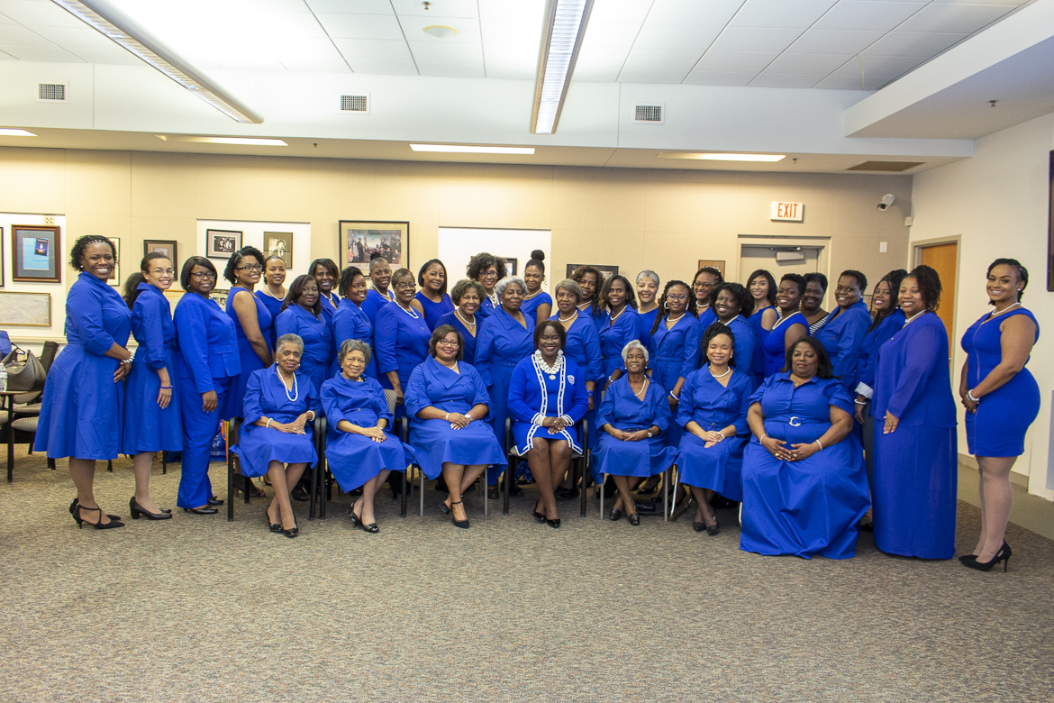 Photo from the December 7, 2019 opening of the Zeta Phi Beta gallery at Harris-Stowe State University.