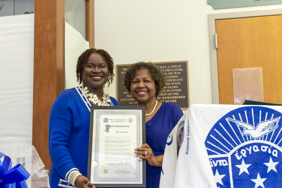 Photo from the December 7, 2019 opening of the Zeta Phi Beta gallery at Harris-Stowe State University.
