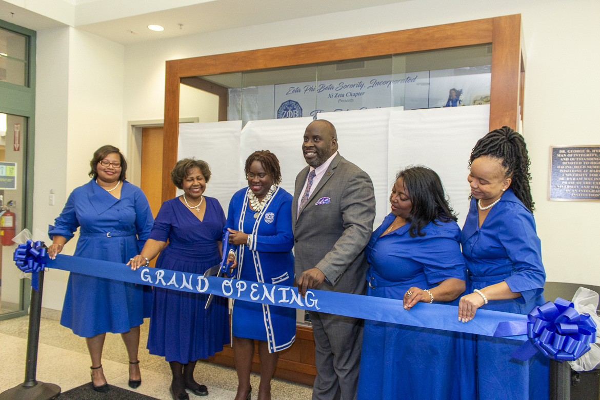Photo from the December 7, 2019 opening of the Zeta Phi Beta gallery at Harris-Stowe State University.
