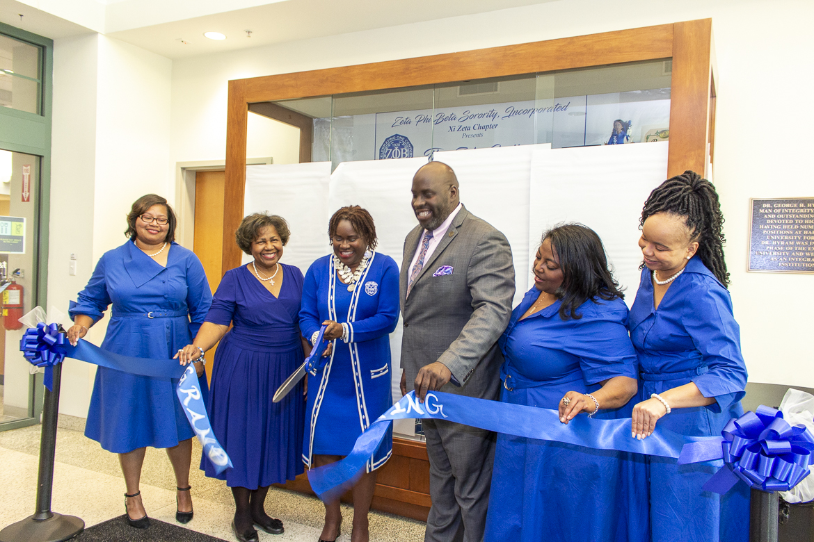 Photo from the December 7, 2019 opening of the Zeta Phi Beta gallery at Harris-Stowe State University.