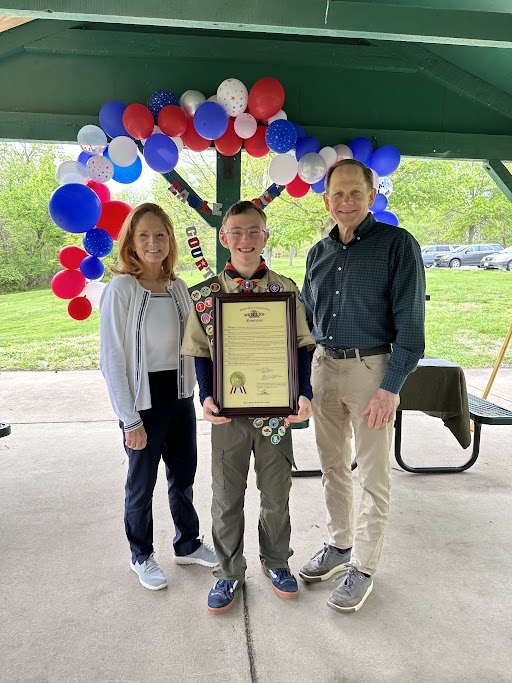 On Sunday, more than 60 people--including Comptroller Donna M.C. Barringer and former Mayor Francis Slay--attended the Eagle Scout Court of Honor Ceremony for Gus Long-Gabel. 