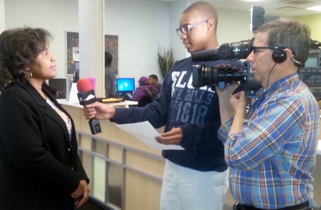 Comptroller Green being interviewed by STL-TV Comptroller Green being interviewed by STL-TV