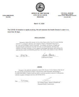 COVID-19 Public Health Emergency Order and Proclamation Cover