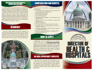 Cover page of brochure to hire director