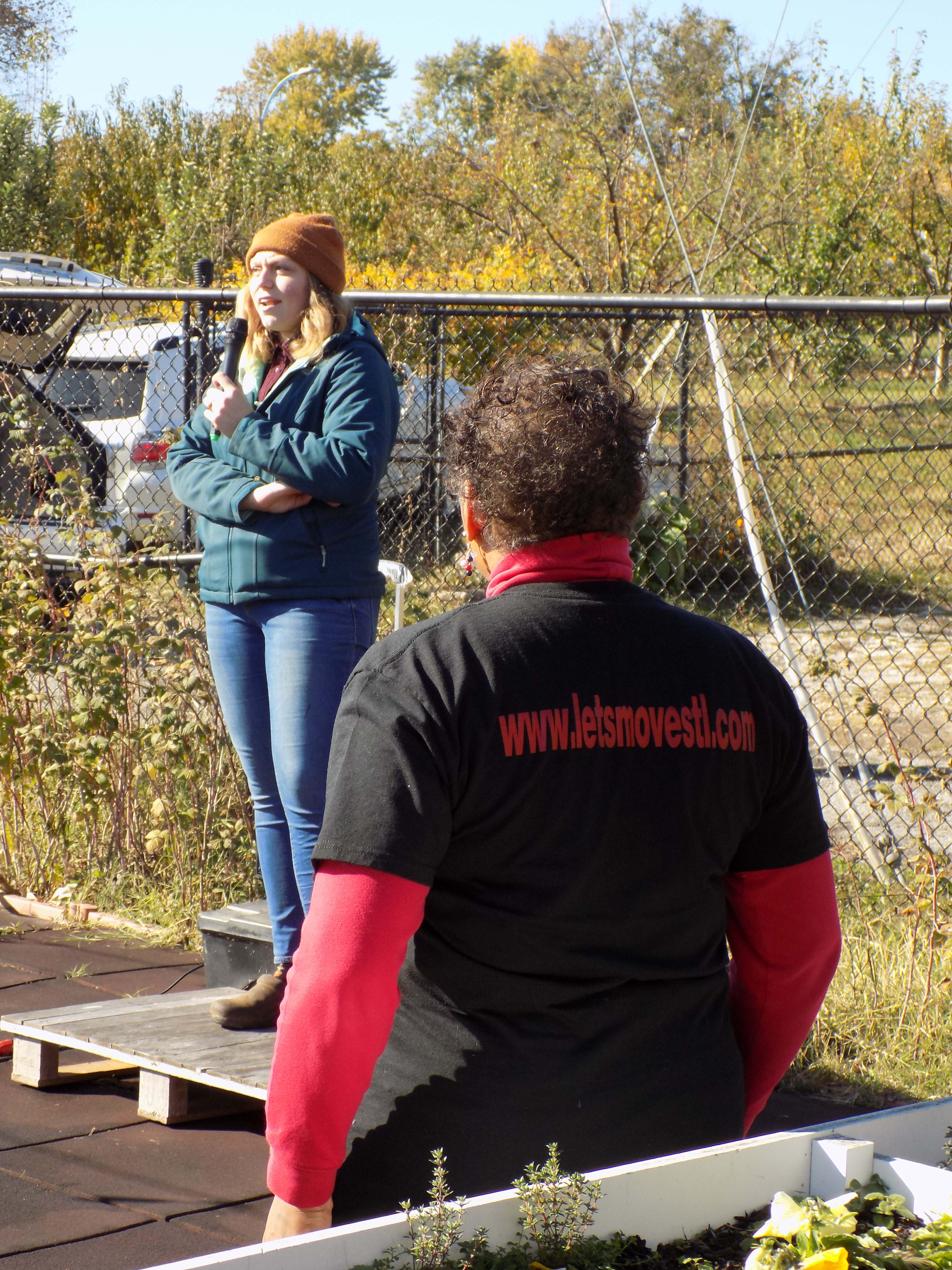 Chef/Registered Dietitian Jackie Price discusses the menu prepared for the luncheon.