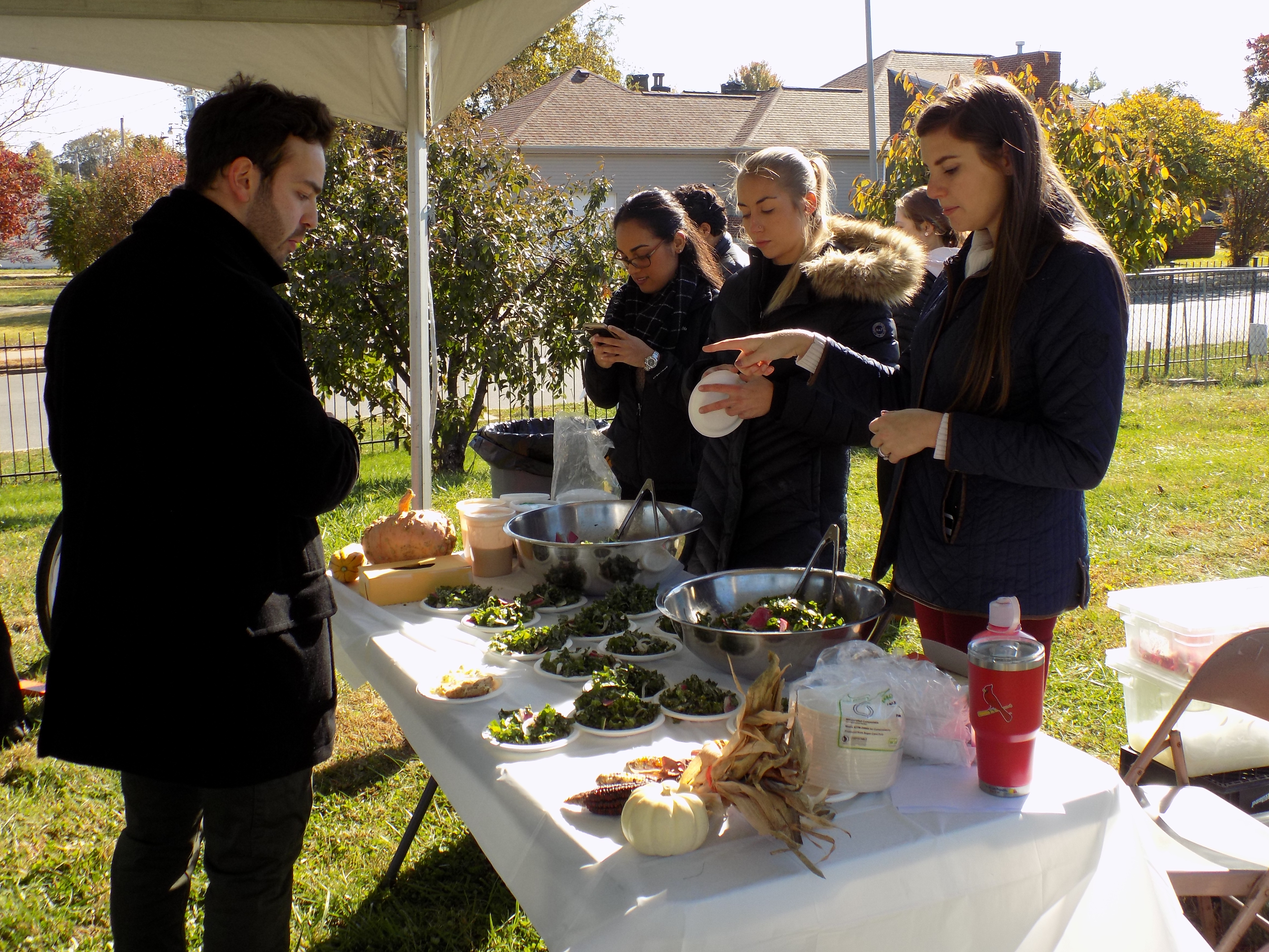 Guests also enjoyed tahini kale salad with pickled onions and pepitas