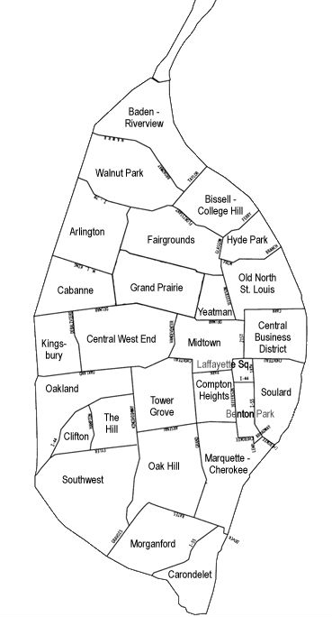 st louis neighborhood map Neighborhood Histories By Norbury L Wayman Published In 1978 st louis neighborhood map