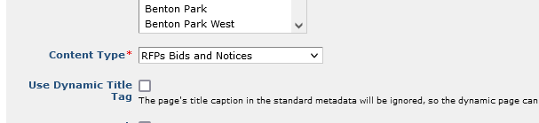 Choosing RFPs, Bids and Notices in Custom Properties