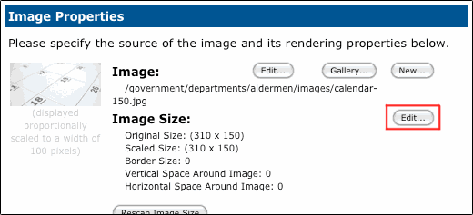 Edit image size & padding