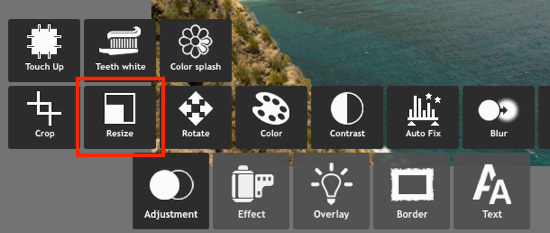 How to Resize an image in Pixlr
