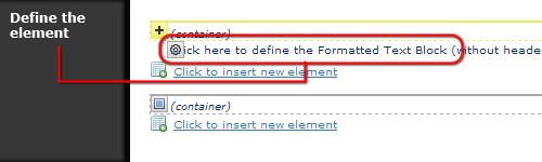 Define the Formatted Text Block Element