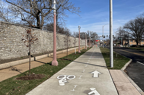 the Tower Grove Connector bike lane