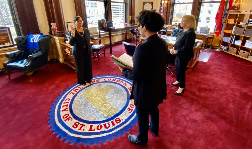 New Director of Human Services being sworn in.