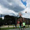 Basketball players at Beckett Playground