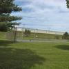 Wide shot of tennis courts