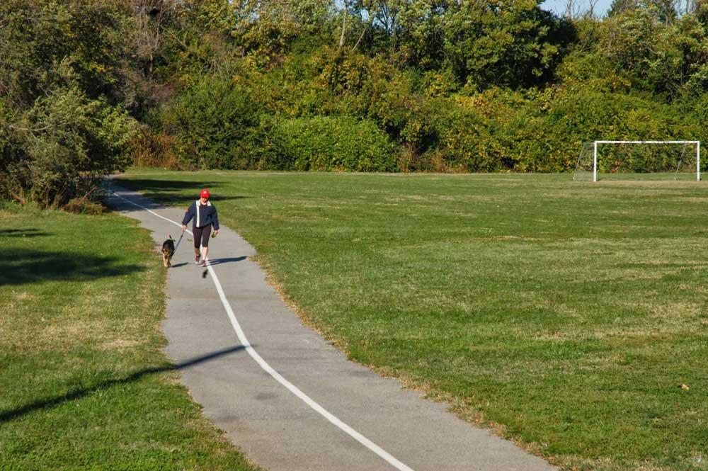 Two lane walking path