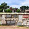 Memorial walls close up