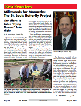 Milkweeds for Monarchs - US Conference of Mayors Article Cover Page