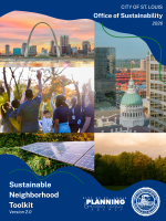 Toolkit Cover Page_150px wide Image of the Sustainable Neighborhood Toolkit Version 2.0, dated 2026, and containing a collage of St. Louis scenes.
