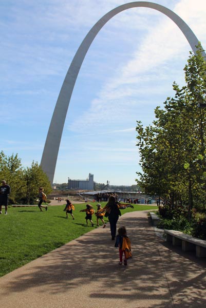 Playing with Monarch Wings by the Arch